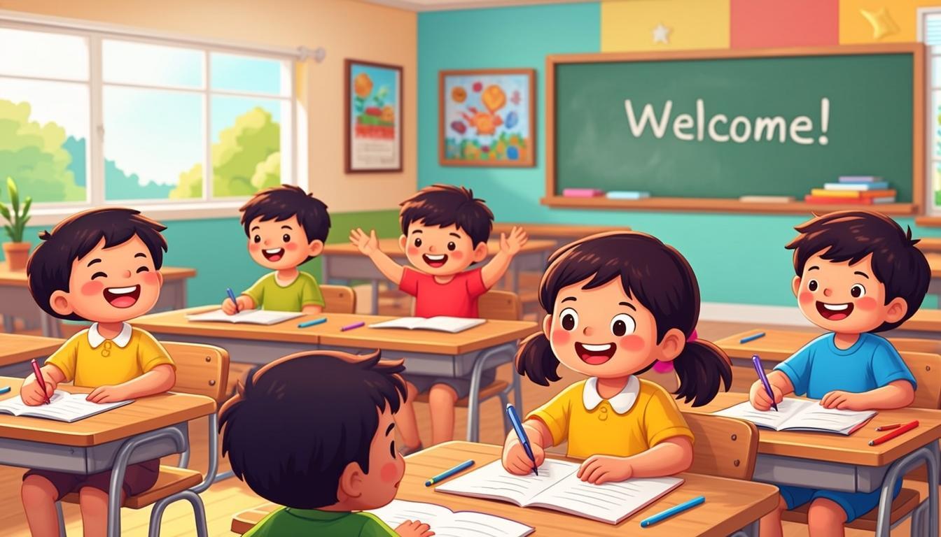 Anak-anak belajar dengan ceria